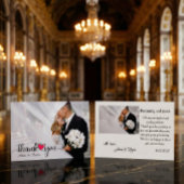 Elegante Chic Script Liefde Hart Trouwfoto Bedankkaart