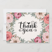 Elegante Chic Script Liefde Hart Trouwfoto Bedankt Save The Date (Achterkant)