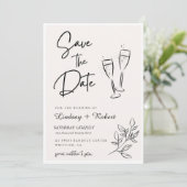 Elegante Chic Script Love Hart Trouwfoto Bedankt Save The Date (Staand voorkant)