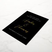 Elegante Chic Script Save the Date Zwart & Goud Folie Uitnodiging (Gedraaid)