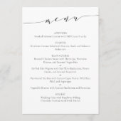 Elegante Chic Script Trouwmenu Sjabloon in Wit Menu (Voorkant)