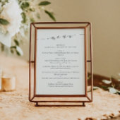 Elegante Chic Script Wedding Menu Sjabloon in Wit