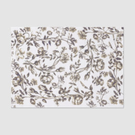 Elegante Chic Sepia Beige Bloemen Tissuepapier