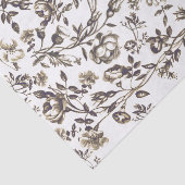 Elegante Chic Sepia Beige Bloemen Tissuepapier (Detail)