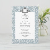 Elegante Chic Soft Indigo DIY Custom Photo Wedding Kaart (Staand voorkant)