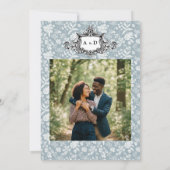 Elegante Chic Soft Indigo DIY Custom Photo Wedding Kaart (Achterkant)