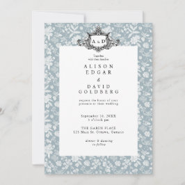 Elegante Chic Soft Indigo DIY Custom Photo Wedding Kaart