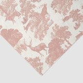Elegante Chic Soft Pink Toile Deer Woodland Tissuepapier (Detail)