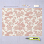 Elegante Chic Soft Pink Toile Deer Woodland Tissuepapier (Craft)