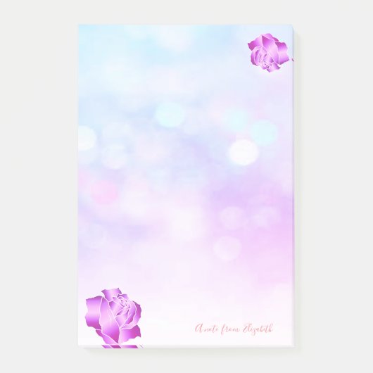 Elegante Chic  Stijlvol Meisjesachtig ,Bokeh ,Roze Post-it® Notes (Voorkant)