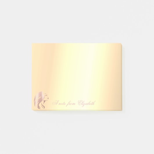 Elegante Chic Stijlvolle Gouden Gezichts Silhouet Post-it® Notes (Voorkant)