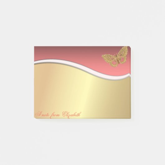 Elegante Chic Stijlvolle Vlinder Post-it® Notes (Voorkant)
