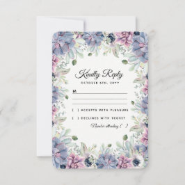 Elegante Chic Succulenten Bloemen Bruiloft RSVP Kaartje