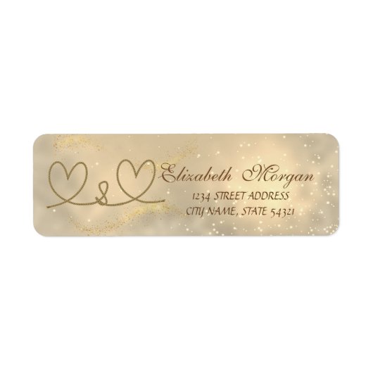Elegante Chic Touw Hartjes Adres Etiket (Voorkant)
