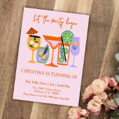 Elegante Chic tropische cocktail drink 30ste verja Kaart
