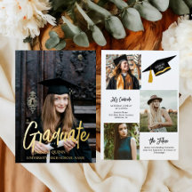 Elegante Chic Typografie Afstudeerfeest