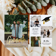 Elegante Chic Typografie Tweeling Afstudeerfeest