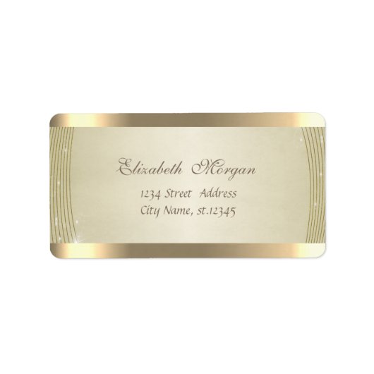 Elegante chic  Verfijnd,Gestreepte,Glanzend Etiket (Voorkant)