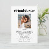 Elegante chic Virtual vrijgezellenfeest foto Kaart (Staand voorkant)