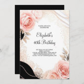 Elegante Chic Volwassene 40e Verjaardag Kaart (Voorkant / Achterkant)