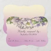 Elegante chic watercolor bloemen RSVP Kaart (Voorkant / Achterkant)
