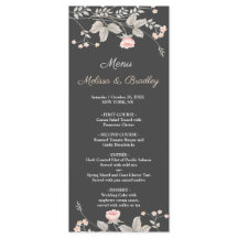 Elegante chic waterverf Bloemachtig Trouwmenu