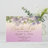 Elegante Chic Waterverf Bloemen Bewaar De Datum Save The Date (Staand voorkant)
