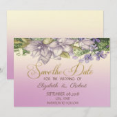 Elegante Chic Waterverf Bloemen Bewaar De Datum Save The Date (Voorkant / Achterkant)