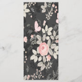 Elegante chic waterverf Bloemen Huwelijksmenu Programmakaart (Achterkant)