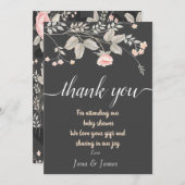 Elegante chic waterverf bloemendankkaart kaart (Voorkant / Achterkant)