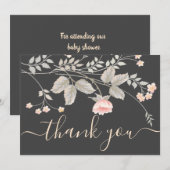 Elegante chic waterverf bloemige bedankkaart kaart (Voorkant / Achterkant)