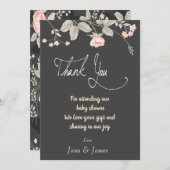 Elegante chic waterverf bloemige bedankkaart kaart (Voorkant / Achterkant)