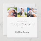 Elegante Chic Wedding Gepersonaliseerd 4 Fotocolla Bedankkaart (Achterkant)