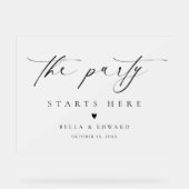 Elegante Chic Wedding Welkom Acryl Teken Bord (Voorkant)