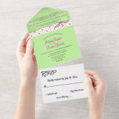 Elegante Chic Whimsical Landelijk Boho Bloemige Br All In One Uitnodiging (Afscheurbaar)