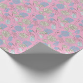 Elegante Chic Wilde Bloem Roze Cadeaupapier (Hoek)