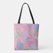 Elegante Chic Wilde Bloem Roze Tote Bag (Achterkant)