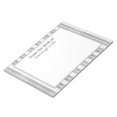 Elegante chic zilver wit gestreept 'Van het bureau Notitieblok (Schuin)