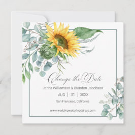 Elegante Chic Zonnebloem Eucalyptus Verander de Da Save The Date