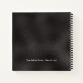 Elegante Chic Zwart Goud Afstuderen Gast Notitieboek (Achterkant)