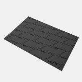 Elegante Chic Zwarte Grijze Vrolijke Script Letter Deurmat (Schuin)
