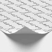 Elegante Chic Zwarte Witte Vrolijke Script Lettert Cadeaupapier (Hoek)