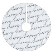 Elegante Chic Zwarte Witte Vrolijke Script Lettert Kerstboom Rok (Voorkant)