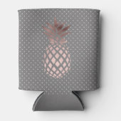 Elegante chick roos gouden ananas polka stippen blikjeskoeler (Voorkant)