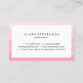 Elegante chick roze waterverf borstelstreken wimpe visitekaartje (Achterkant)