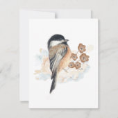 Elegante Chickadee Waterverf Note Kaart (Voorkant)