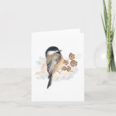 Elegante Chickadee Waterverf Note Kaart (Voorkant)