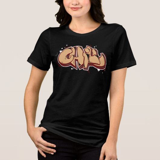 Elegante Chill graffiti Bruin als een chocolade Tri-Blend Shirt (Voorkant)