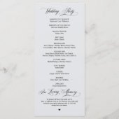 Elegante Chill Grey Script Trouwceremonie Programmakaart (Achterkant)