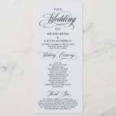 Elegante Chill Grey Script Trouwceremonie Programmakaart (Voorkant)